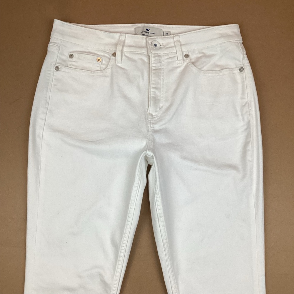 Vineyard Vines High Rise Skinny Jeans White Raw Hem 29 - Picture 4 of 15